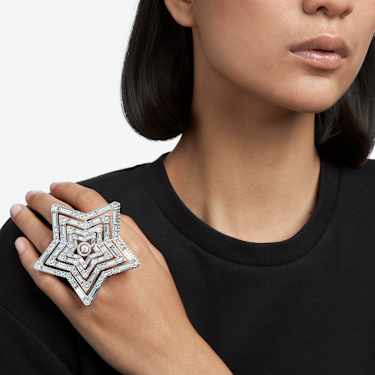 Stella Ring, Verschiedene Schliffe, Stern, Groß, Weiß, Rhodiniert - Swarovski, 5626374
