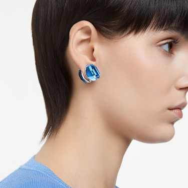 Clous d'oreilles Lucent, Bleues, Métal rhodié - Swarovski, 5626606