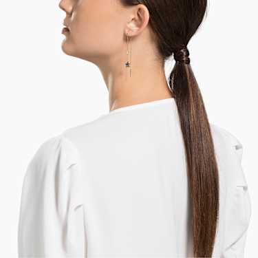 Symbolica drop earrings, Moon and star, Blue, Mixed metal finish - Swarovski, 5627351