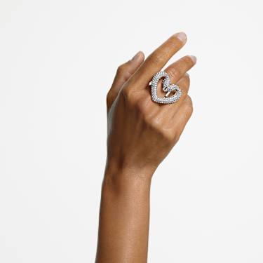 Sublima 个性戒指, 心形, 大号, 白色, 镀铑 - Swarovski, 5627370