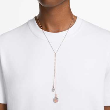 Signum Y形项链, 天鹅, 白色, 镀玫瑰金色调 - Swarovski, 5628565
