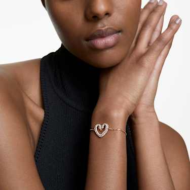 Sublima armband, Hart, M, Wit, Roségoudkleurige toplaag - Swarovski, 5628658