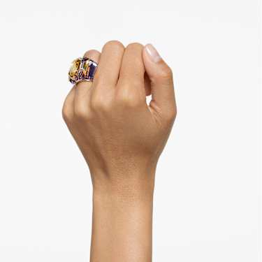 Chroma cocktail ring, Purple, Gold-tone plated - Swarovski, 5630322