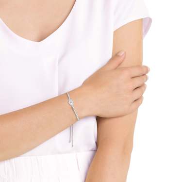 SWAROVSKI バングル ホワイト, ロジウム・プレーティング Generation