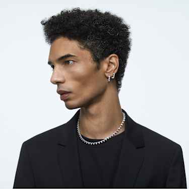 Anneaux d'oreilles Matrix, Taille Triangle, Petites, Blanches, Métal rhodié - Swarovski, 5632467