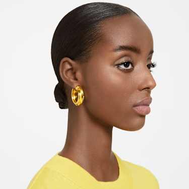 Anneaux d'oreilles Lucent, Pièce d'exception, Forme ronde, Jaunes - Swarovski, 5633435