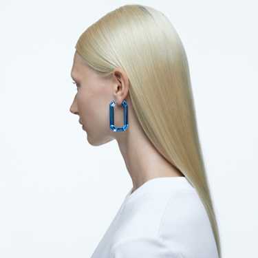 Lucent Kreolen, Statement, Achteckform, Blau - Swarovski, 5633950