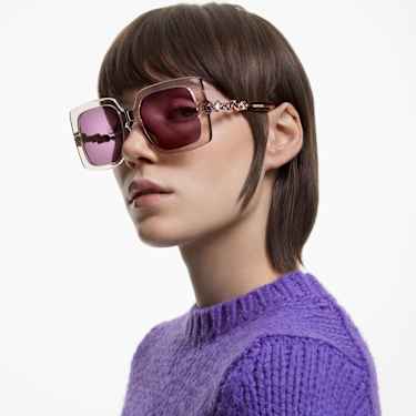 Sunglasses, Oversized, Square shape, SK0357 20S, Purple - Swarovski, 5634752