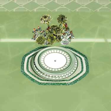 Signum soup plate, Porcelain, Green - Swarovski, 5635525