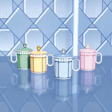 Signum Tasse mit Deckel, Porzellan, Rosa - Swarovski, 5635539