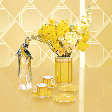 Váza Signum, Porcelán, Střední, Žlutá - Swarovski, 5635550