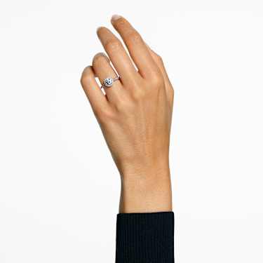 Una Angelic cocktail ring, Round cut, Pavé, White