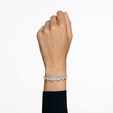 Idyllia Lilia bracelet, Butterfly, White, Rhodium plated - Swarovski, 5636429