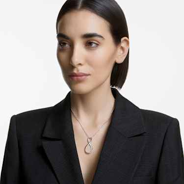 Přívěsek Exist, Infinity, Bílá, Pokoveno rhodiem - Swarovski, 5636493