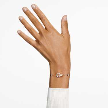 Dextera 手链, 环形相扣, 白色, 镀玫瑰金色调 - Swarovski, 5636498