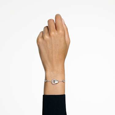 Dextera 手链, 环形相扣, 白色, 镀铑 - Swarovski, 5636499