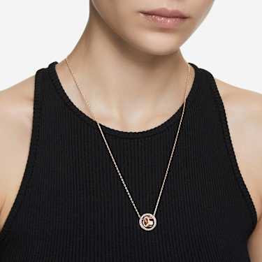 Pandantiv Dextera, Pavé, Alb, Placat cu nuanță roz-aurie - Swarovski, 5636500