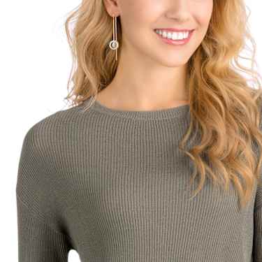 Dextera drop earrings, pavé, White, Rose gold-tone plated - Swarovski, 5636504