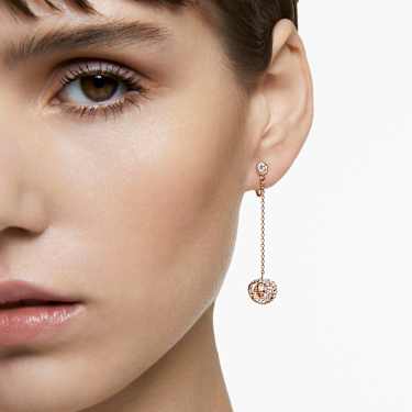 Generation 클립 이어링, 화이트, 로즈골드 톤 플래팅 - Swarovski, 5636508