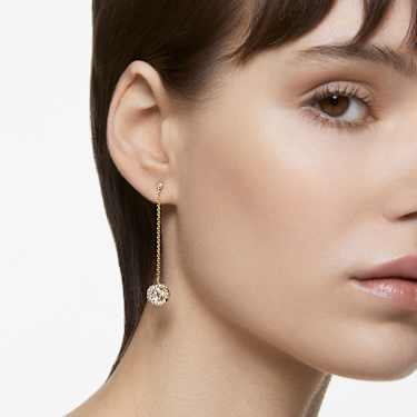 Generation Oorhangers, Lang, Wit, Goudkleurige toplaag - Swarovski, 5636514