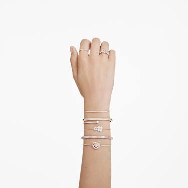 Generation 手鐲, 白色, 鍍玫瑰金色調 - Swarovski, 5636588