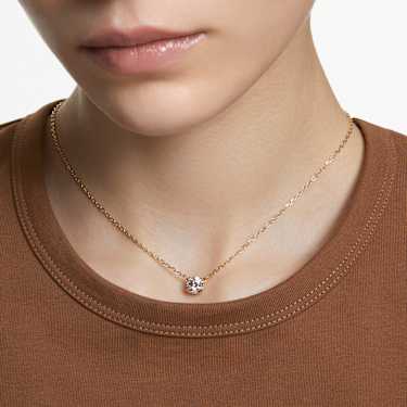 Stilla pendant, Round cut, White, 18K gold finish - Swarovski, 5636703