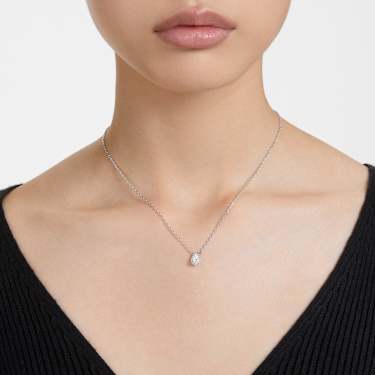 Stilla 펜던트, 피어 컷, 화이트, 로듐 플래팅 - Swarovski, 5636708