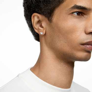 Clous d'oreilles Constella, Taille ronde, Blanches, Métal rhodié - Swarovski, 5636712