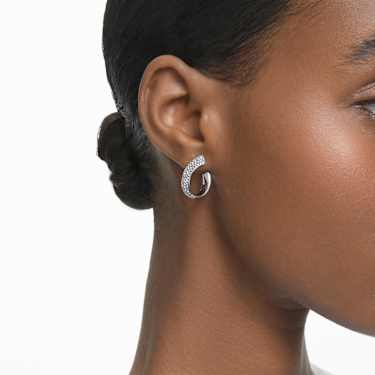 Exist 후프 이어링, 스몰, 화이트, 로듐 플래팅 - Swarovski, 5637563