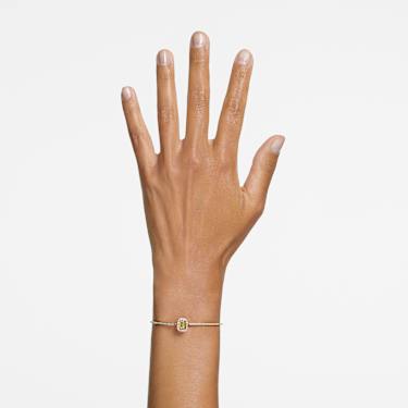 Una bangle, Octagon cut, Pavé, Yellow, Gold-tone plated - Swarovski, 5638488