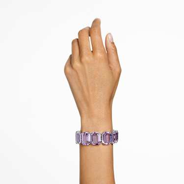 Bracelet Millenia, Cristaux oversize, Taille octogonale, Violet, Métal rhodié - Swarovski, 5638492