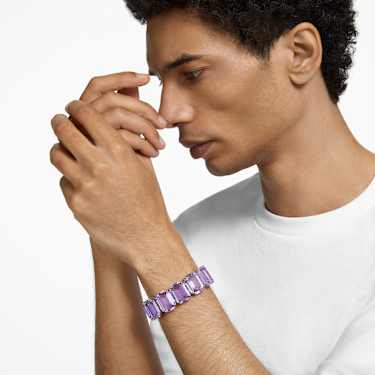 Bracelet Millenia, Cristaux oversize, Taille octogonale, Violet, Métal rhodié - Swarovski, 5638492