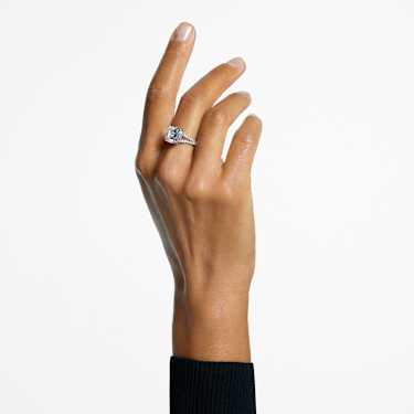 Stilla 个性戒指, 方形切割，密镶, 白色, 镀铑 - Swarovski, 5638549