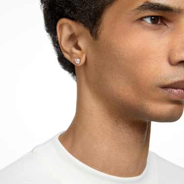Clous d'oreilles Stilla, Taille ronde, Blanches, Placage de ton or rosé - Swarovski, 5638801