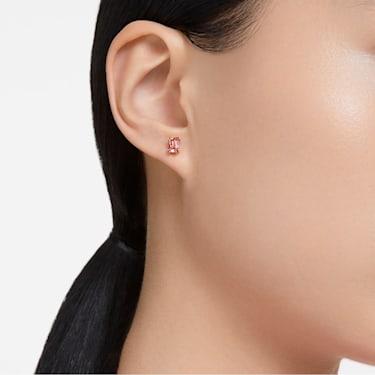 Gold Rectangle Clear Swarovski Crystal Earrings - Mima's Of Warwick, LLC