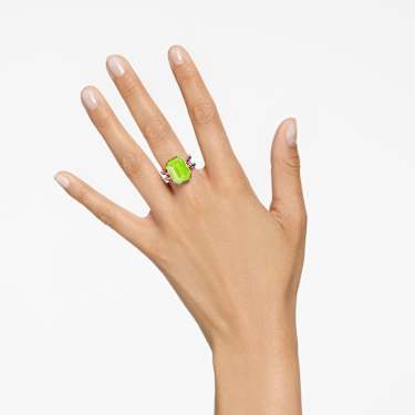 Chroma 戒指, 八角形切割, 彩色, 镀金色调 - Swarovski, 5640251