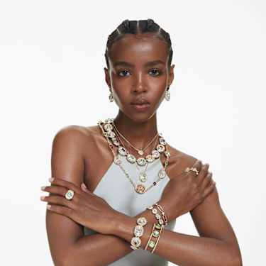 Constella 링, 2개 세트, 라운드 컷, 화이트, 18K 골드 피니시 - Swarovski, 5640965