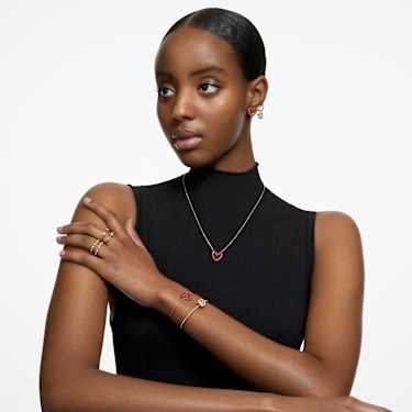 Constella ring, Set (2), Round cut, White, Gold-tone plated