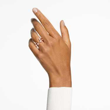 Constella 戒指, 套装 (2)，圆形切割, 白色, 镀玫瑰金色调 - Swarovski, 5640972