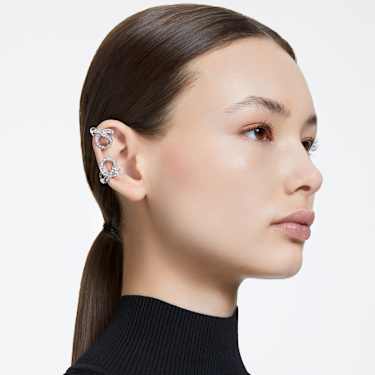 Fluenta 夹式耳环, 水晶重燃, 白色, 镀铑 - Swarovski, 5641374