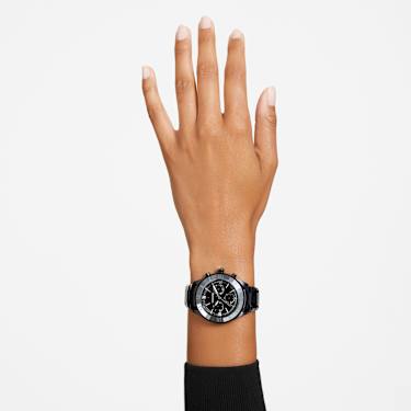 Reloj, 39 mm, Fabricado en Suiza, Brazalete de metal, Negro, Acabado negro - Swarovski, 5641393