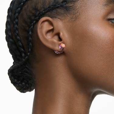 Orbita stud earrings Drop cut Multicolored Rhodium plated