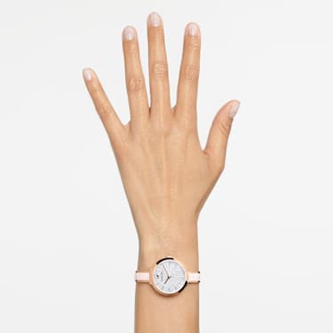 Montre Crystalline Delight, Fabriqué en Suisse, Bracelet en métal, Roses, Finition or rose - Swarovski, 5642221