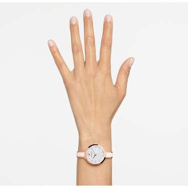 Montre Crystalline Delight, Fabriqué en Suisse, Bracelet en métal, Roses, Finition or rose - Swarovski, 5642221