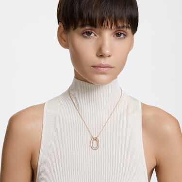 Dextera Anhänger, Achteckform, Weiß, Roségold-Legierungsschicht - Swarovski, 5642389