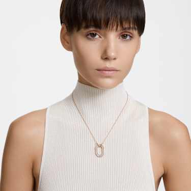 Pendente Dextera, Forma ottagonale, Bianco, Placcato color oro rosa - Swarovski, 5642389