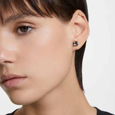 Uhančki Millenia, Kvadratni rez, Črni, Prevleka iz rutenija - Swarovski, 5642511