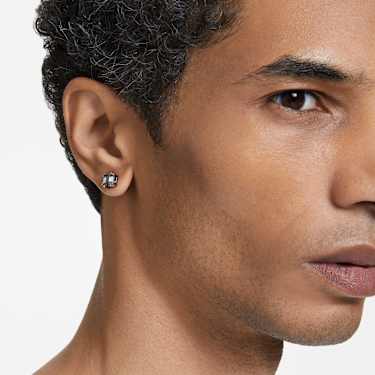 Clous d'oreilles Millenia, Taille Carré, Noires, Métal plaqué ruthénium - Swarovski, 5642511