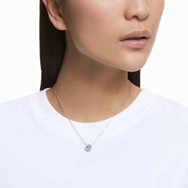 Collana Una, Quadrifoglio, Blu, Placcato rodio - Swarovski, 5642927
