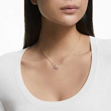Una ネックレス, クローバー, ホワイト, ローズゴールドトーン・プレーティング - Swarovski, 5642928